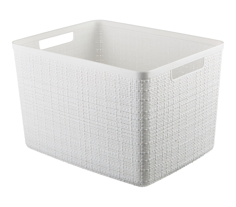 Large Jute Weave Nesting Storage Basket, White Y6951