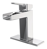 Reeve Single Handle Single Hole 4-in Centerset Bathroom Sink Faucet with Pop-up Drain, Chrome