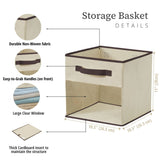 Collapsible Transparent Front Cube, 11-in, 6-pk, Beige