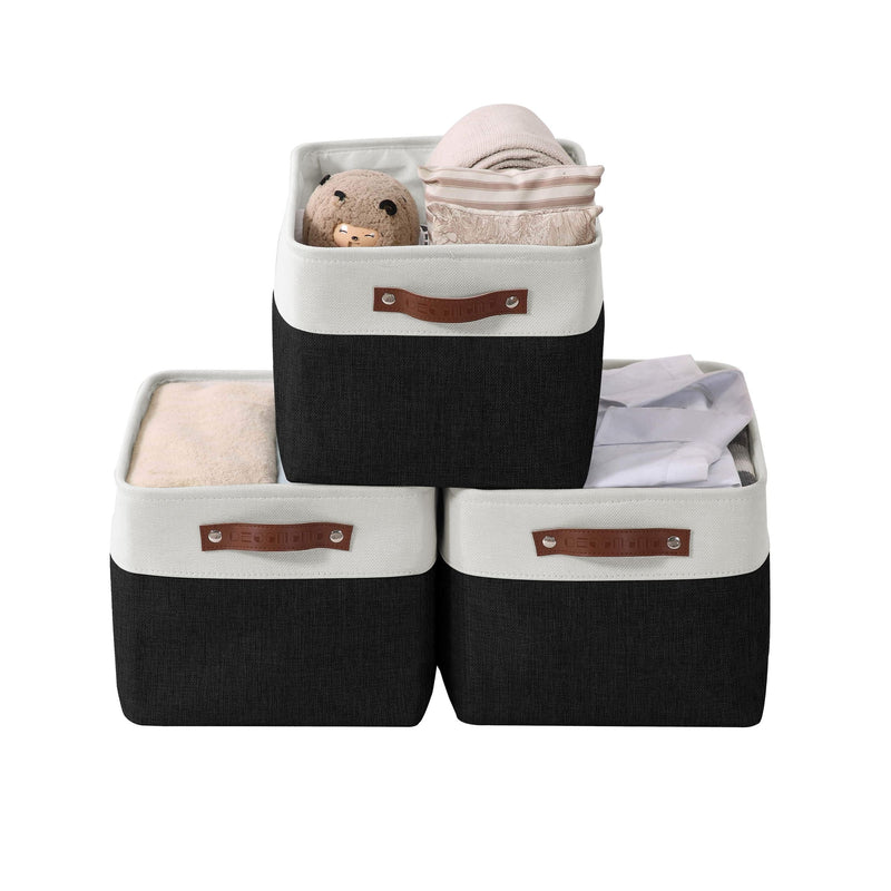 Large Soft-Sided Foldable Storage Basket, 3-pk, Black Y9033