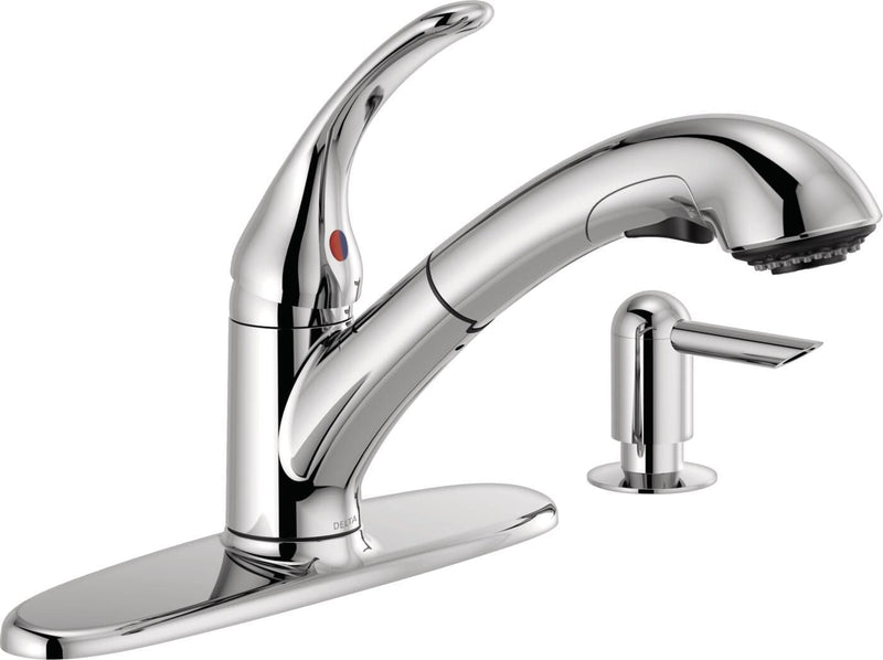 Principals Single Handle Pull Out Kitchen Faucet, Chrome U8480