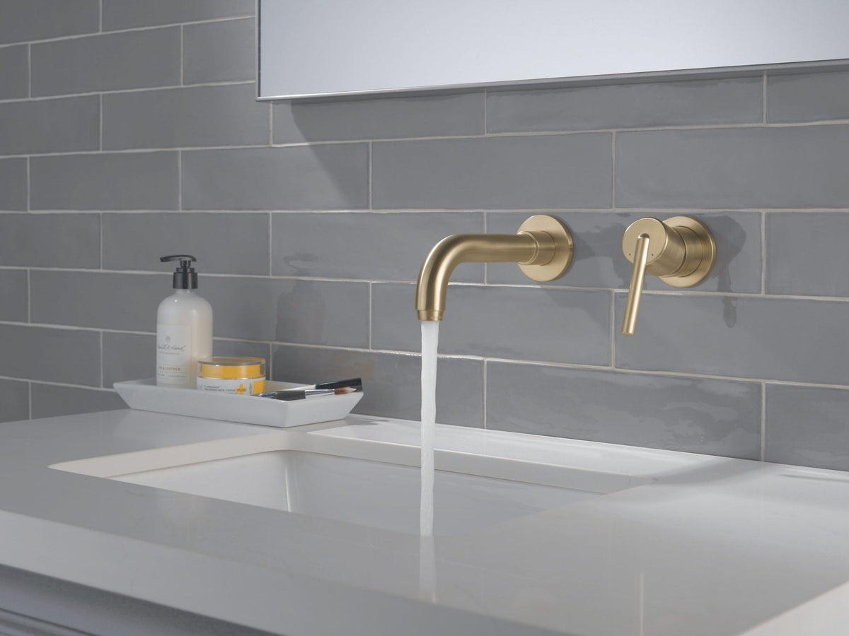 Delta Trinsic 1-H Wall-Mount Lav Faucet Trim, Champagne Bronze