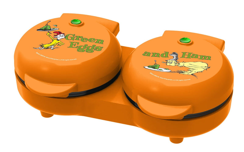 Dr. Seuss Dual Non-Stick Mini Grill & Griddle, 1100 W, Orange K6177