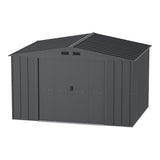 Metal Outdoor Storage Shed with Steel Frame, Dark Grey, 10-1/2-ft x 8-ft