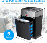 Heavy Duty Paper Shredder, 24-Sheet Cross-Cut Shredder, 40-Min Continuous Running Time, Commercial Grade Shredder for Office, 9-Gallon Big Basket, 55dB Super Quiet, P-4 High Security (S3105)