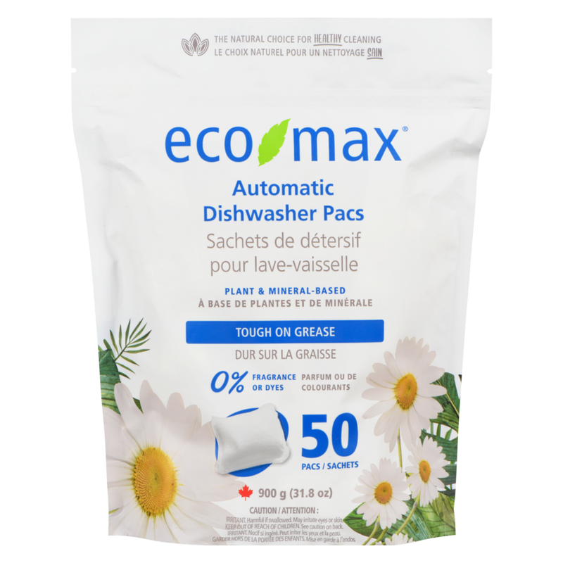 Plant & Mineral-Based Automatic Dishwasher Detergent Tabs, Fragrance-Free, 50-pk D4909