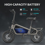 5TH WHEEL 14 in Electric Bike for Adults with 650W Peak Motor Electric Bicycle, 36V 7.8Ah Battery Ebike, UL2849