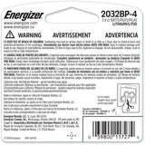 4-pk CR2032 3V / 3 Volt Lithium Coin Cell Batteries, Long Lasting