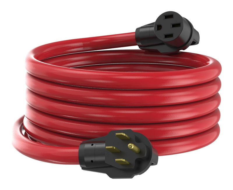 50A 25-ft Single-Outlet RV & EV Extension Cord, Red B3679