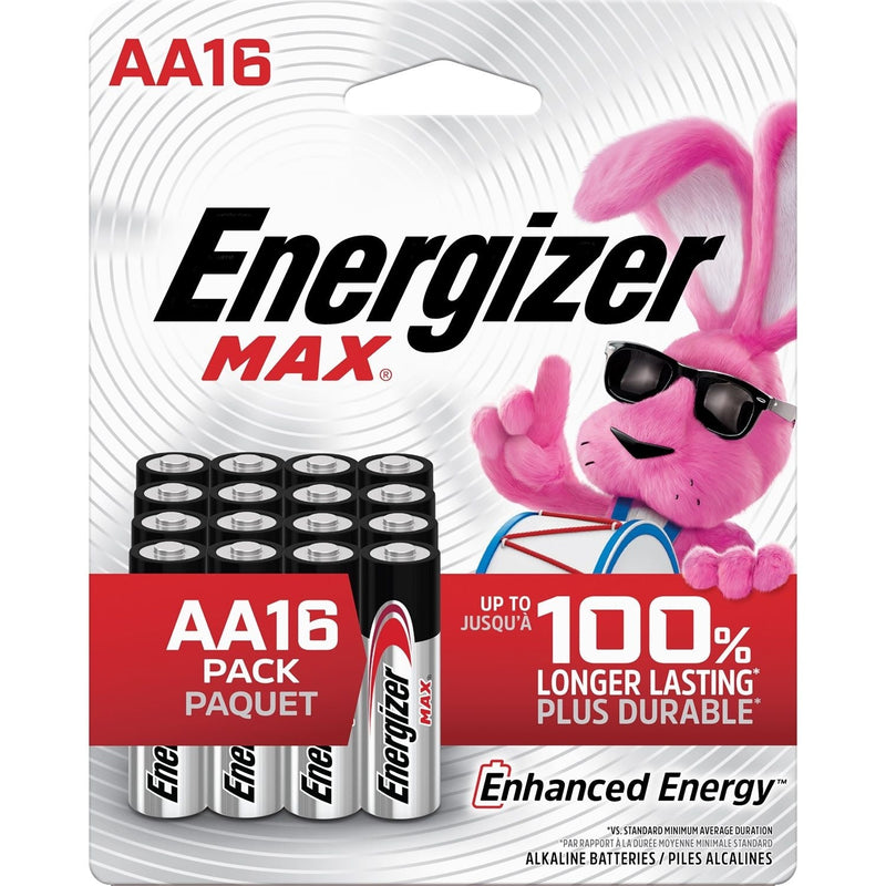 Max 16-pk AA Alkaline Batteries, Long Lasting, All Purpose H5636