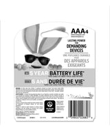 NH12BP-4 AAA 800mAh NiMH Rechargeable Batteries, Pre-Charged, All Purpose, 4-pk