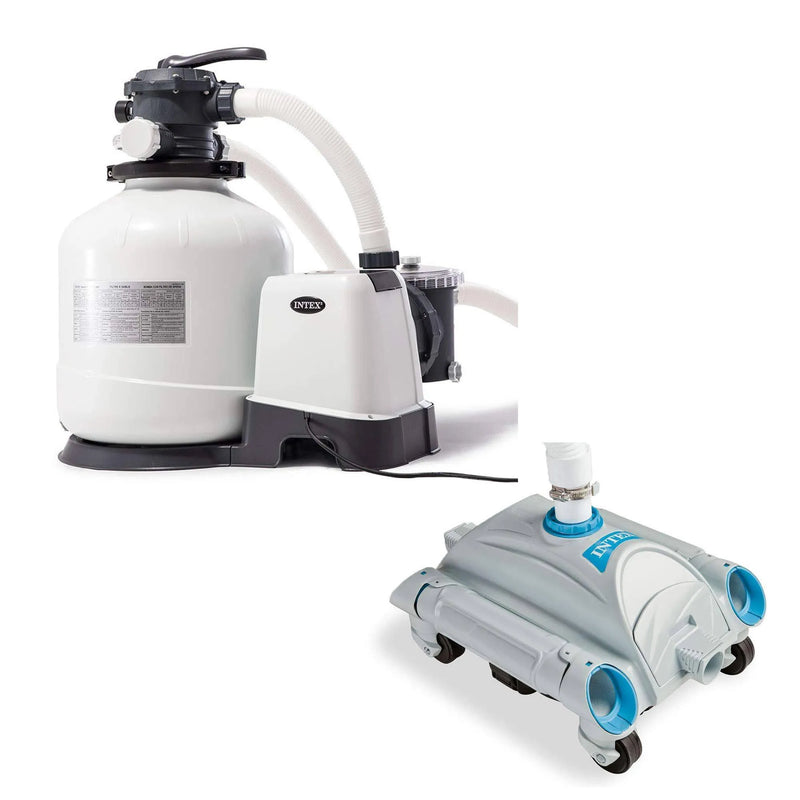 3000 GPH Above Ground Sand Filter Pump and Automatic Vacuum I3070