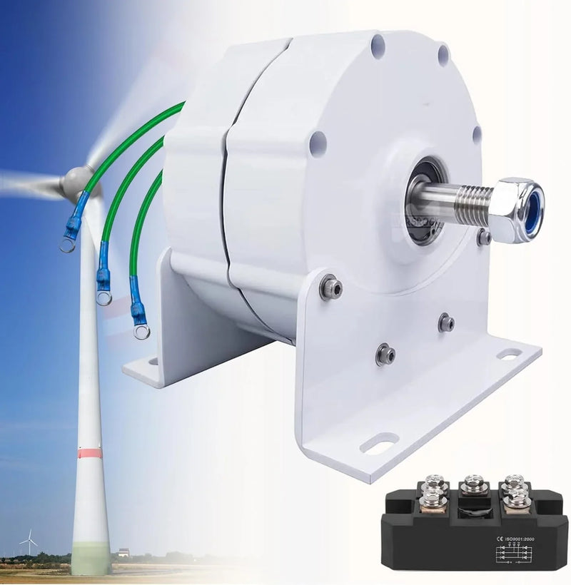 12000W Low RPM Permanent Magnet Generator 12V 24V 48V 120V 220V, Free Energy Gearless Permanent Magnet Generator Motor DIY for Wind Turbine Water Turbine,12V O4669