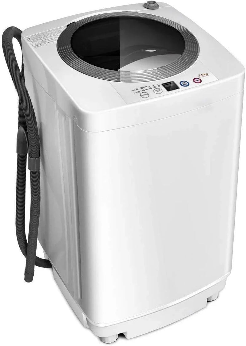 Portable Washing Machine, Full Automatic Washer and Dryer Combo, with Built-in Pump Drain 8 LBS Capacity Compact Laundry Washer Spin Dryer for Apartment RV Dorm O1499