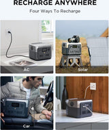 EcoFlow RIVER 2 Max Portable Power Station 512Wh Capacity.Solar Generator.1000W AC Output for Outdoor Camping.Home Backup.Emergency.RV.off-Grid