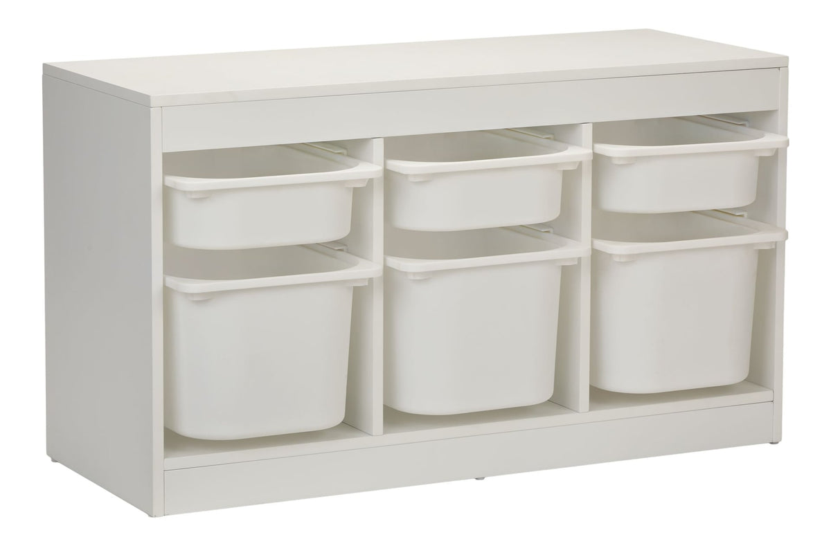 6-Bin Stackable Pull Out Organizer, White