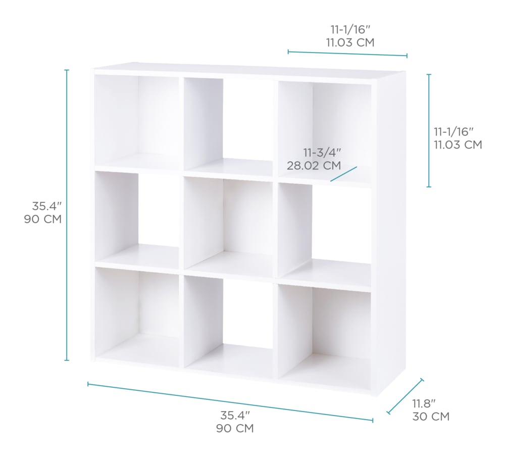 9-Cube Storage Organizer, Bookcase/Bookshelf, White