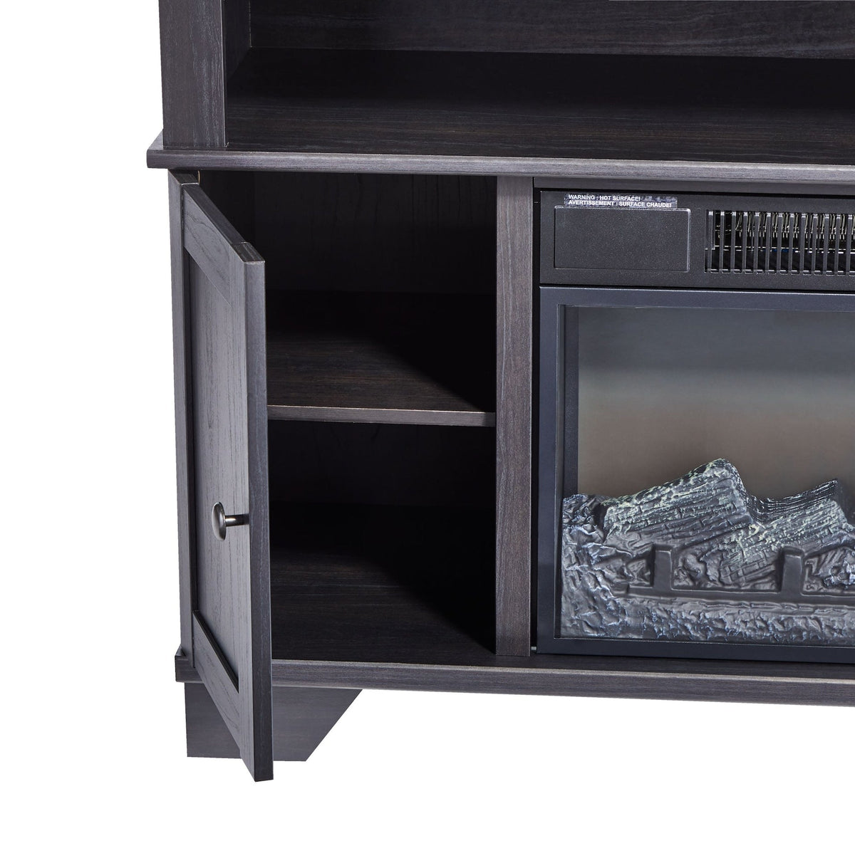 Hamilton Electric Fireplace TV Stand, 44.5-in, 1500W, Brown Cappucino