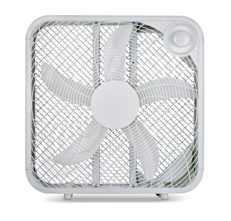 Plastic 5-Blade Portable Box/Floor Fan, 2-Speed, White, 20-in R2025