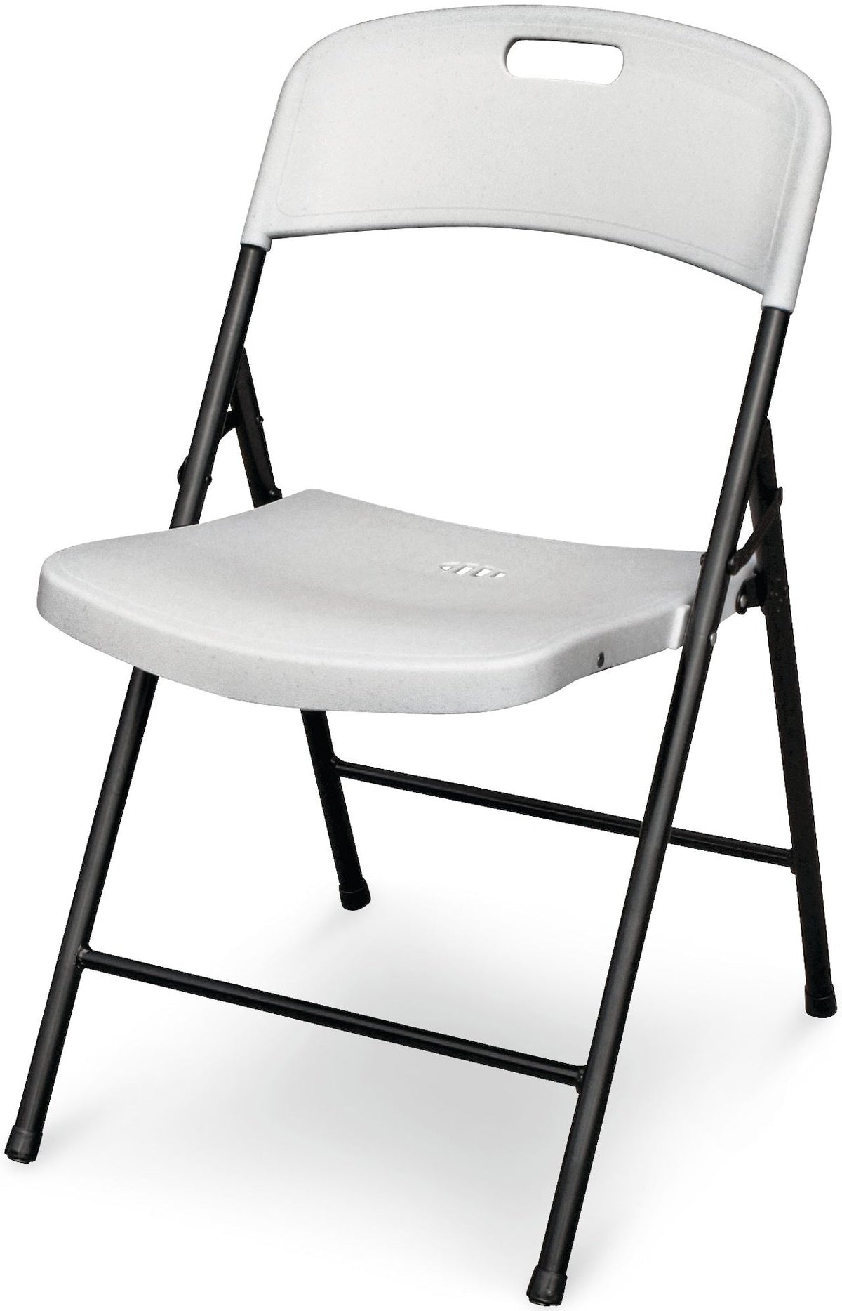 Portable Indoor/Outdoor Contoured Plastic & Metal Folding Chair, White