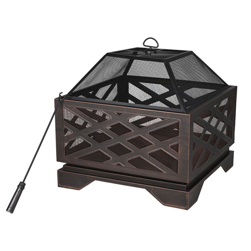 Square Heavy Duty Patio Fire Bowl/Fire Pit Cover, 31 x 31 x 24-in F2429
