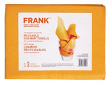 FRANK All-Purpose Machine Washable Synthetic Giant Shammy Towel, Orange, 3-pk