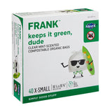 FRANK Extra-Small Organic Mint Scented Compostable Food Waste Bags, 40-pk, Clear, 10-L