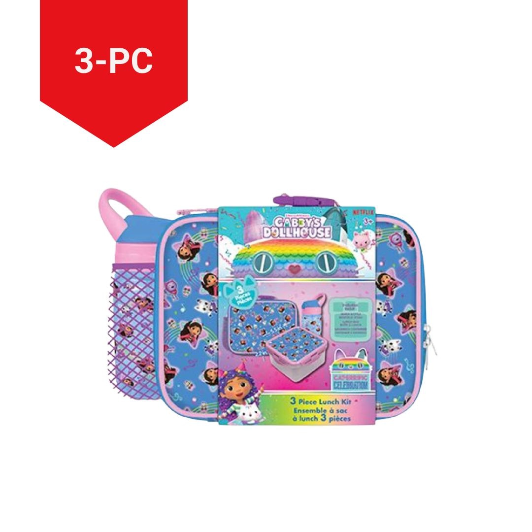 Kids' Insulated Soft Lunch Bag Set with Food Container, Blue, 3-pc