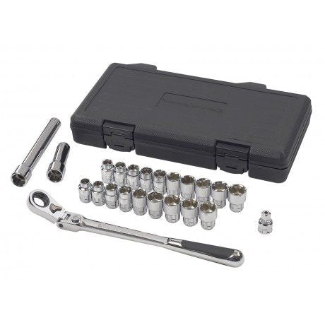 Pass-Thru 3/8-in Drive Socket Set 23-pc, SAE/Metric