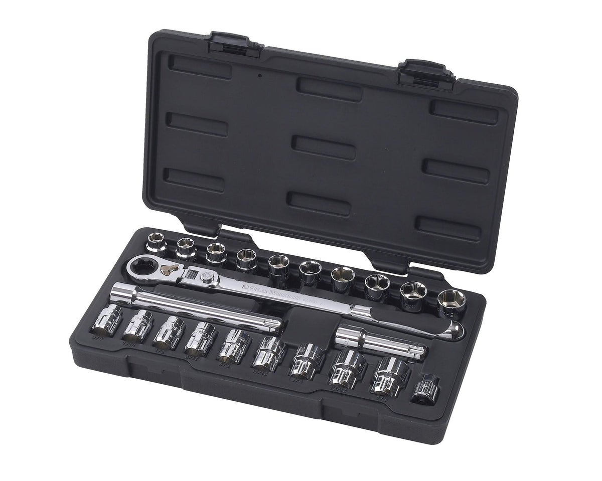 Pass-Thru 3/8-in Drive Socket Set 23-pc, SAE/Metric