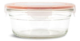 Round Glass Food Storage Container with Leakproof Lid, 850-mL