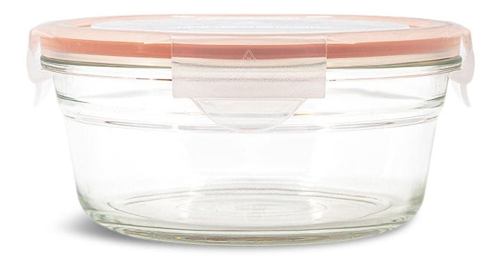Round Glass Food Storage Container with Leakproof Lid, 850-mL S1079