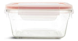 Square Glass Leakproof Food Storage Container with Lid, 900-mL
