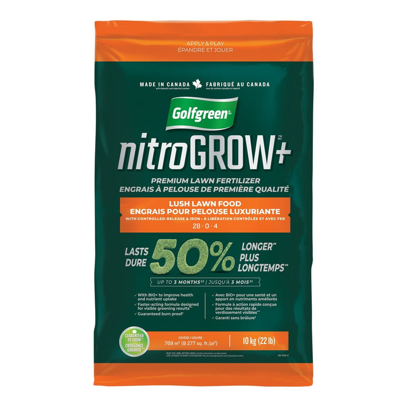 Nitrogrow+ Premium Nitrogen Enriched Lush Lawn Fertilizer, 28-0-4, 10kg G5562