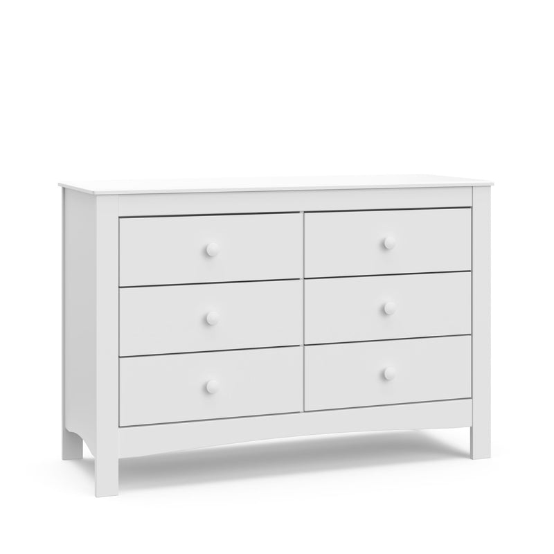 Noah 6-Drawer White Interlocking Double Dresser/Chest B7271