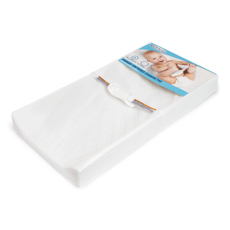 Premium Contoured Baby Changing Pad with Non-Skid Bottom, White N653