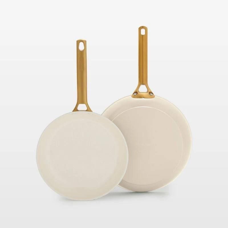 Luxe 2pc Ceramic Frypan set - cream A7988
