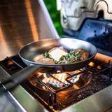 GSI Outdoors Guidecast Cast Iron Outdoor Camping Frying Pan, 10-in, Black