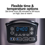 Programmable Defrost Slow Cooker, Black, 6-qt