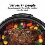 Programmable Defrost Slow Cooker, Black, 6-qt
