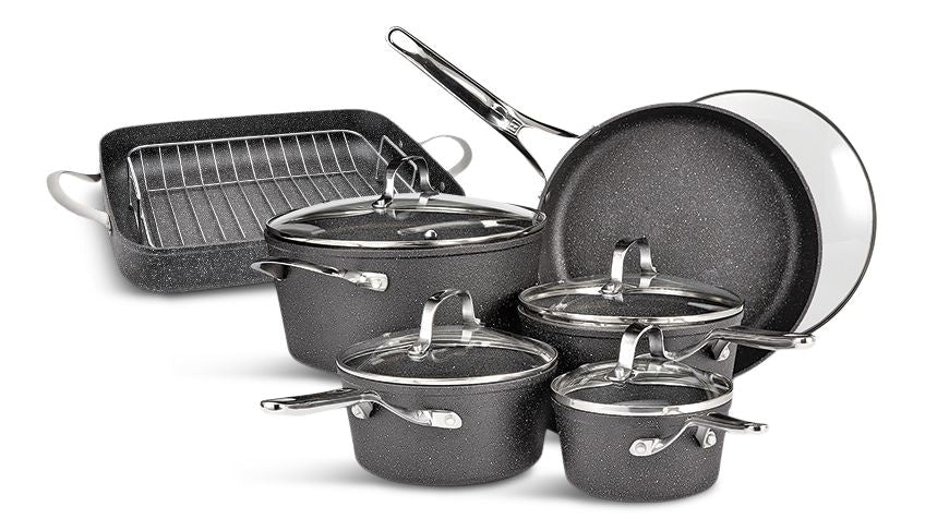 Heritage The Rock Non-Stick Cookware Set with Matching Roaster, 10-pc