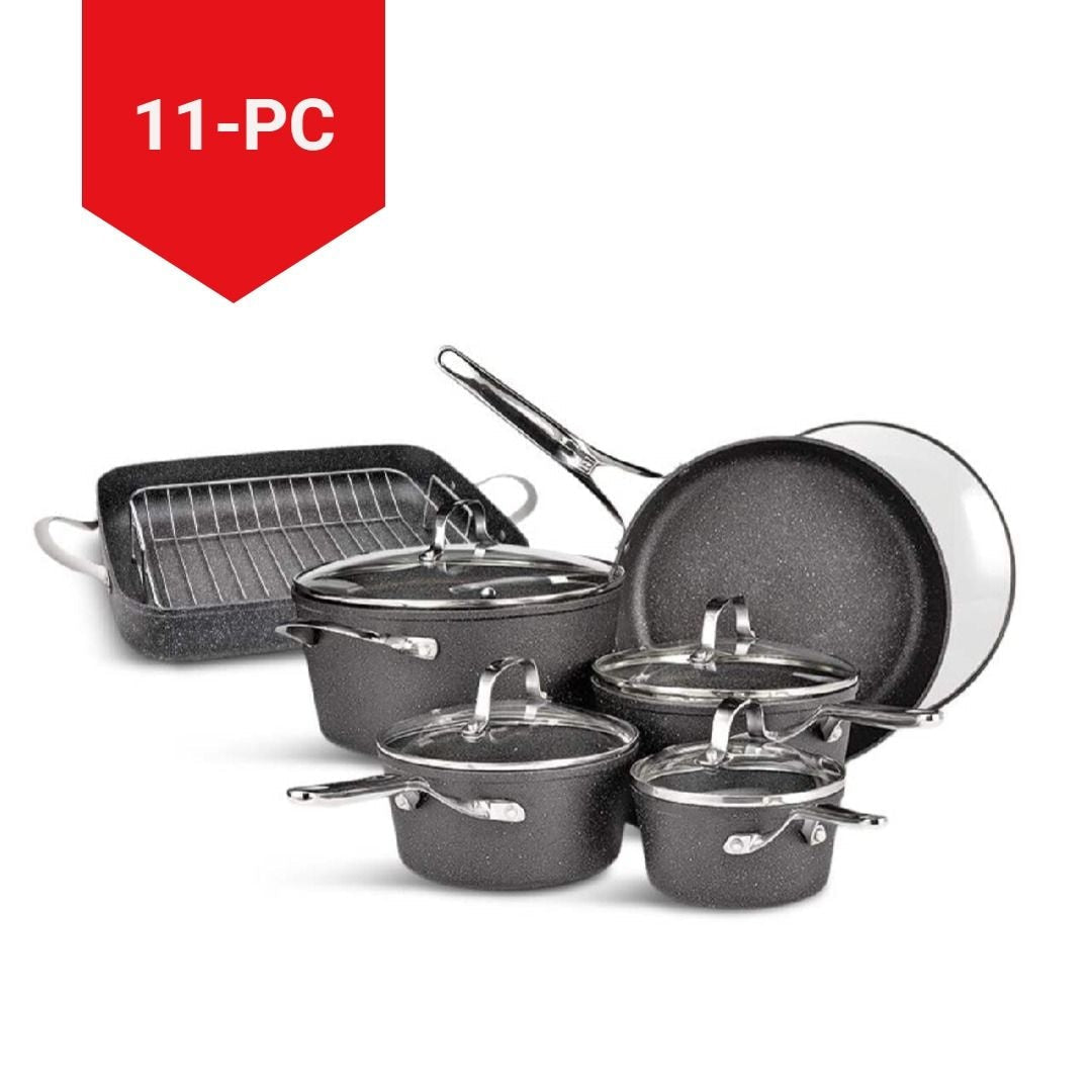 Heritage The Rock Non-Stick Cookware Set with Matching Roaster, 10-pc
