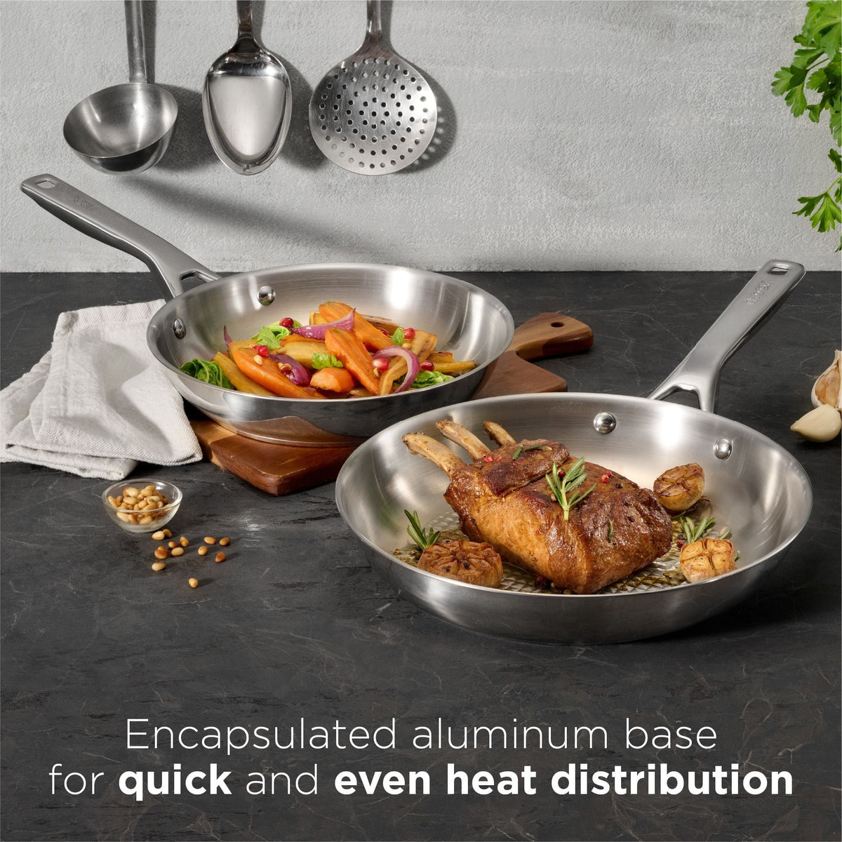 Heritage The Rock Performance Stainless Steel Pans, 2-pk
