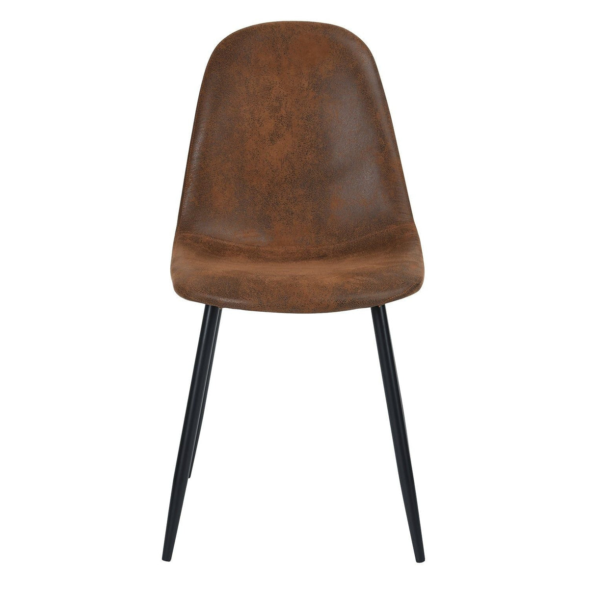 Mid-Century Dining Chairs, Brown Suede, 4-pk