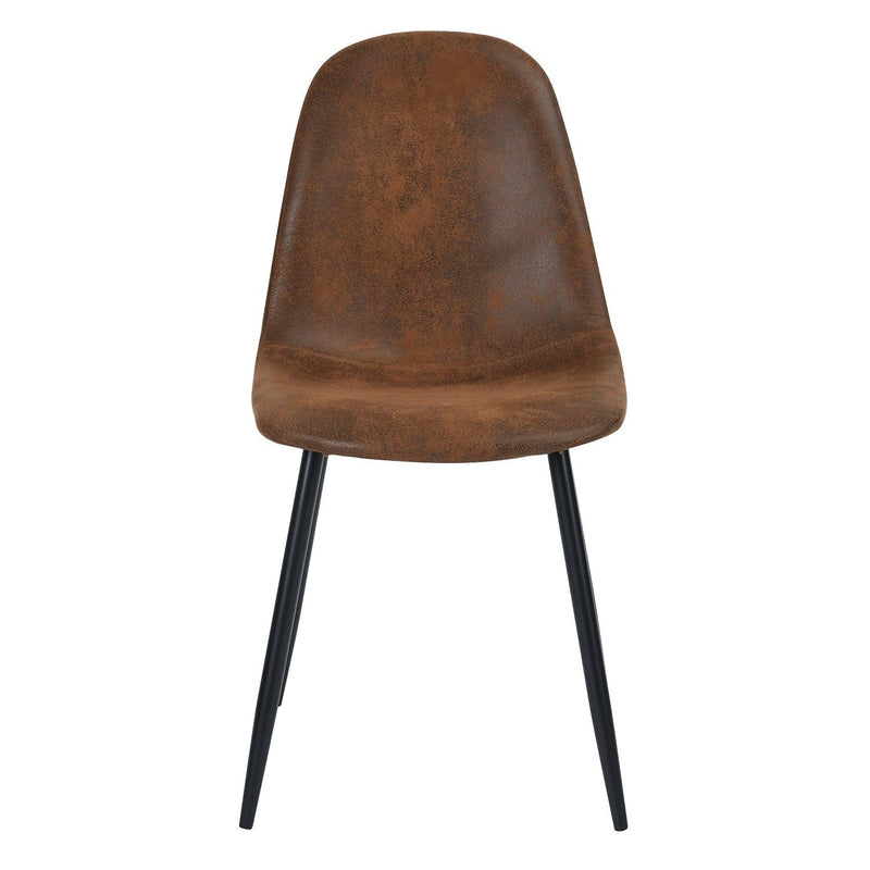 Mid-Century Dining Chairs, Brown Suede, 4-pk L9165