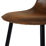 Mid-Century Dining Chairs, Brown Suede, 4-pk