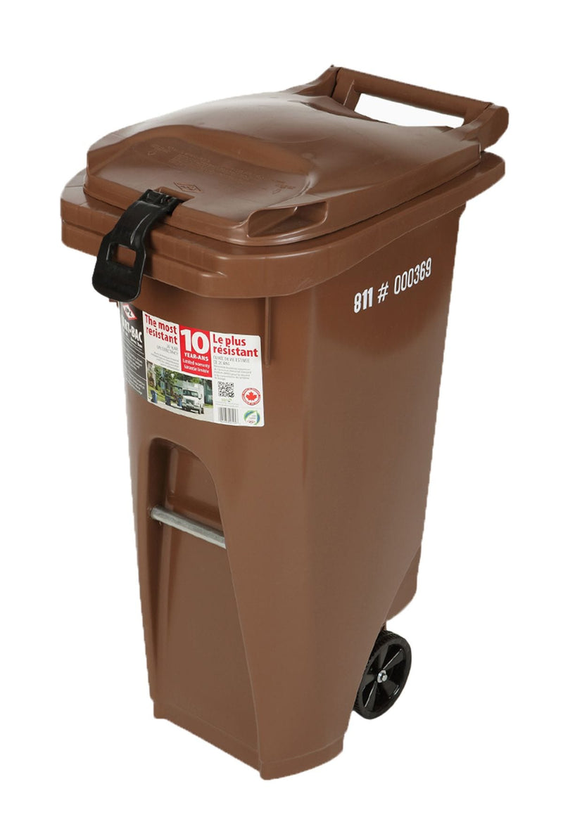 Mastercart Plastic Rectangular Wheeled Compost Bin/Garbage Can with Lock, Assorted Colours, 79.5-L Q9126