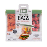 Reusable Peva Food Storage Bags, Terracotta/Sage/Grey, 6-pk