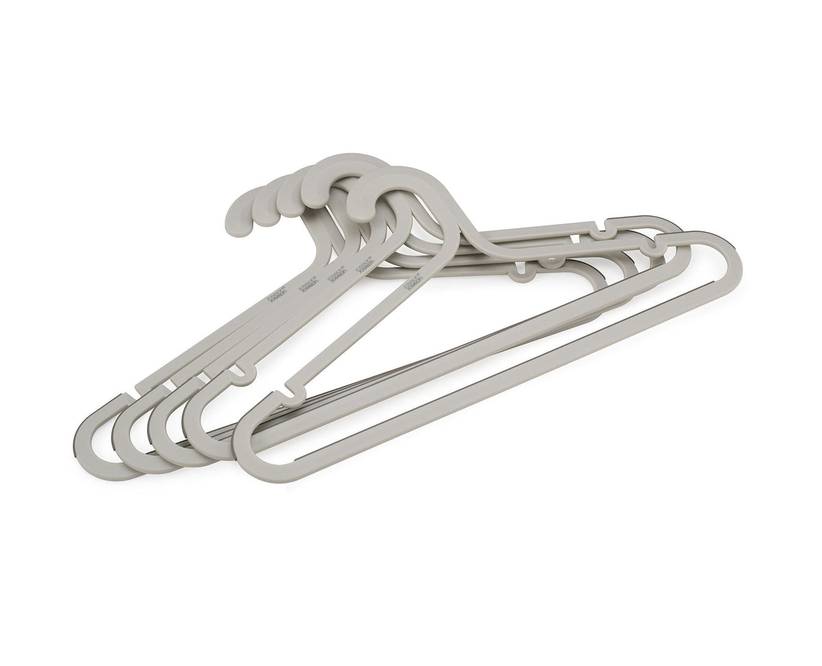 Orderly Anti-Tangle Anti-Slip Garment Hangers, Ecru, 5-pk