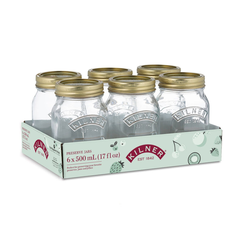 Regular Mouth Glass Mason Jars with Sealing Lids, 500 mL, 6 Count N1785
